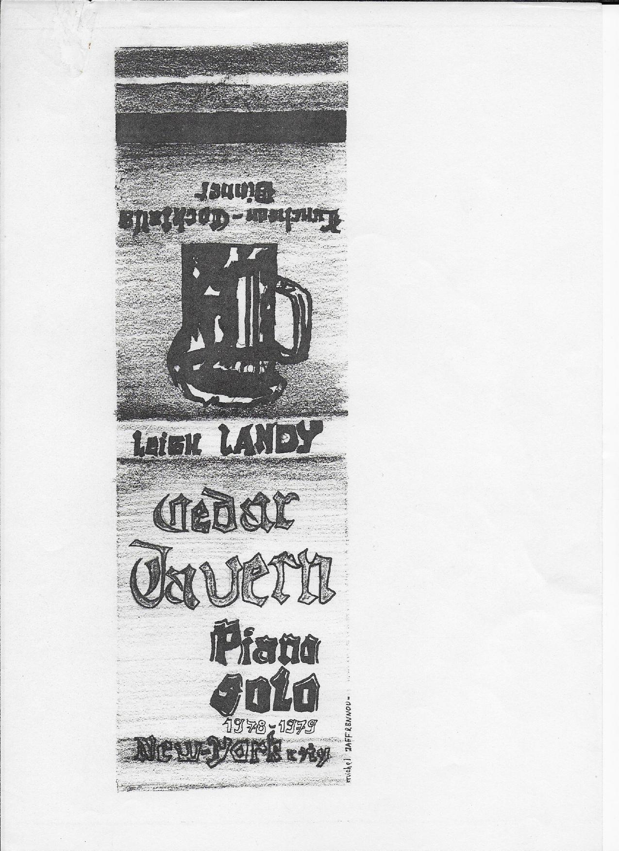 Cover of Cedar Tavern — matchbook drawing by Michel Jaffrennou
