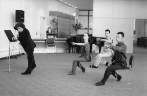 Leigh Landy with Evelyn Jamieson, K. B. Sedman and Filippo Massa performing I Conduct Electricity as part of (Y)our House